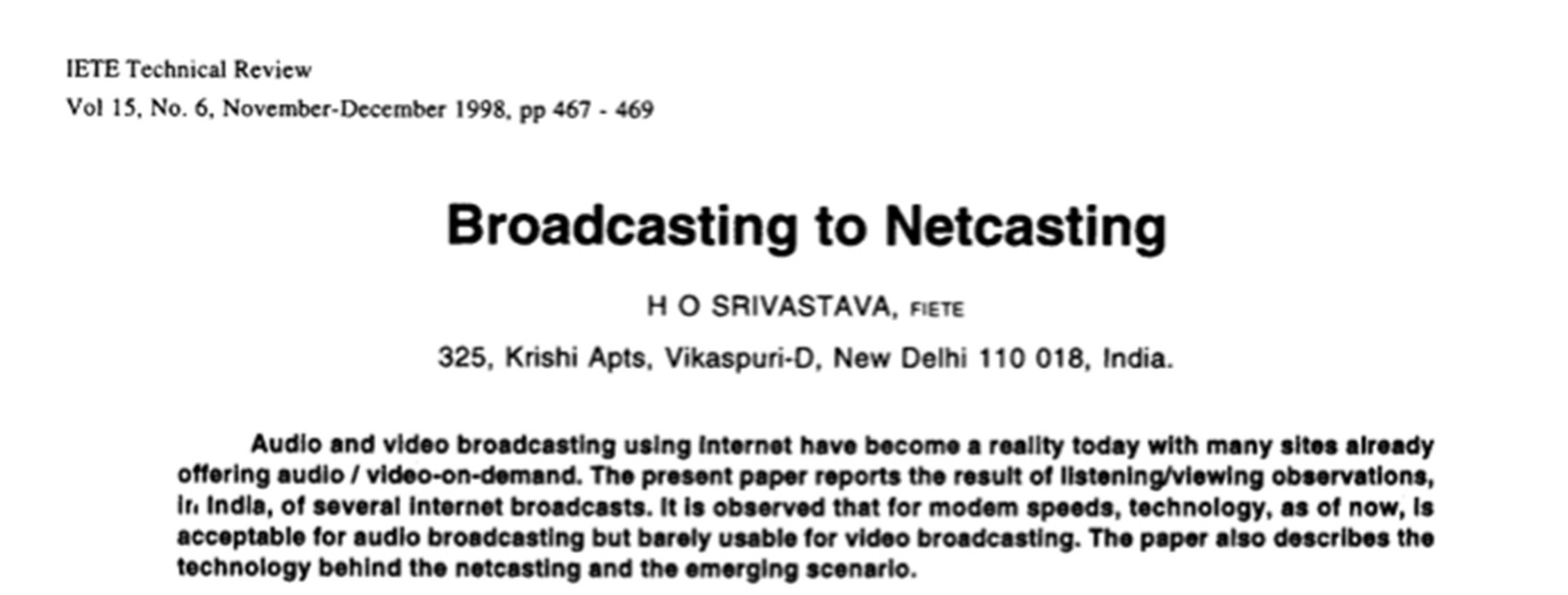  Broadcasting in 2020