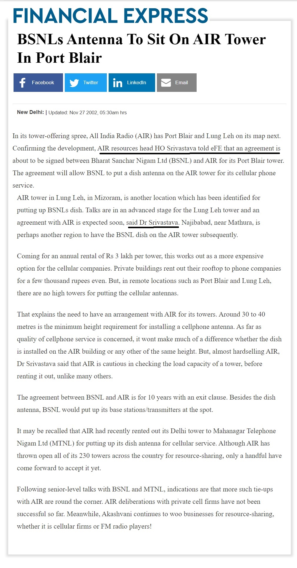 Mobile Services Expansion Through Broadcast Towers in India