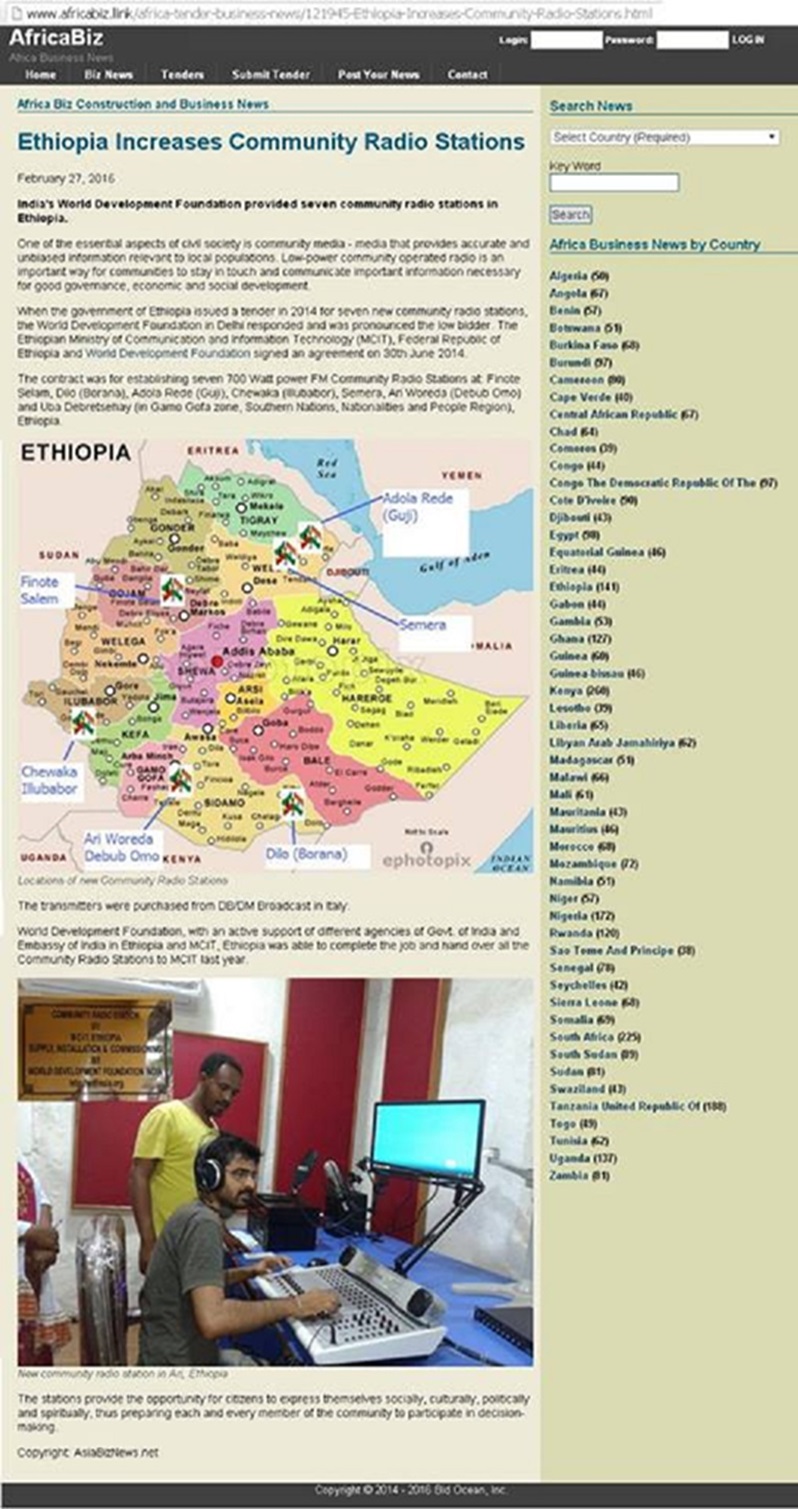 World Development Foundation Established Radio stations in Ethiopia