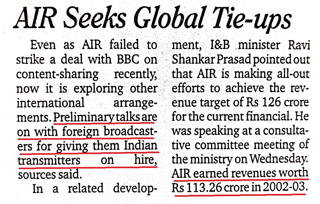Global tie-ups for SW Transmitters