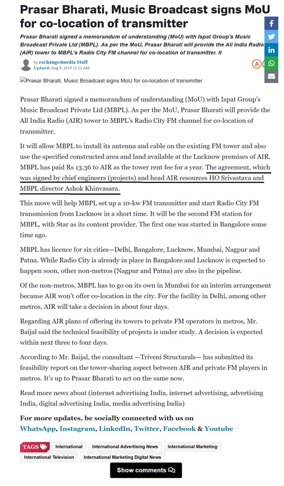 Expansion of private radio stations in India 