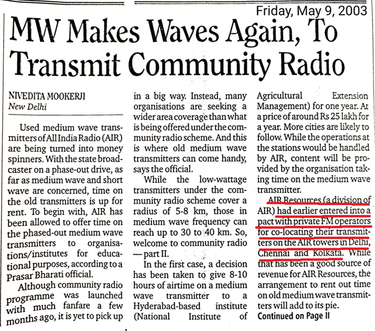 MW transmitters for Extension Service