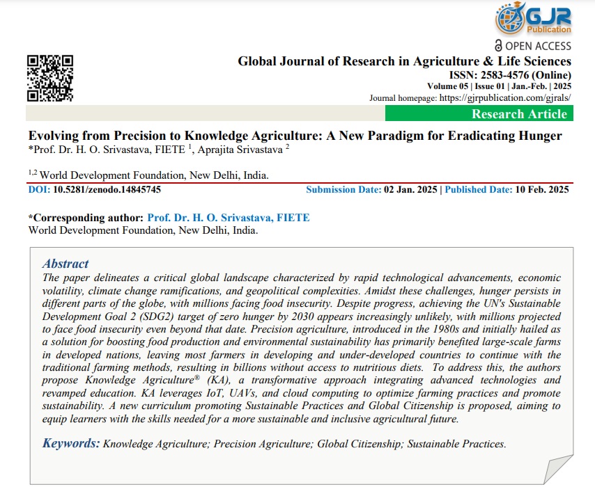 Precision to Knowledge Agriculture